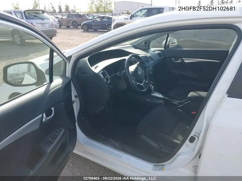 2013 HONDA CIVIC VIN 2HGFB2F52DH102681 — фото 5