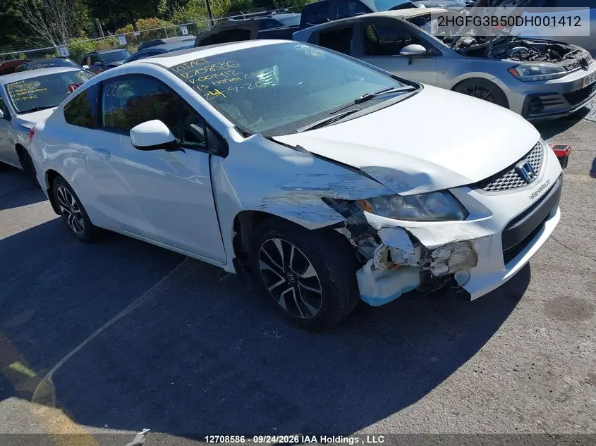 HONDA CIVIC 2013, VIN 2HGFG3B50DH001412