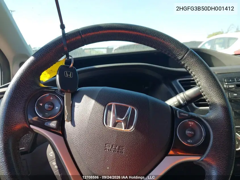 2013 HONDA CIVIC VIN 2HGFG3B50DH001412 — фото 11