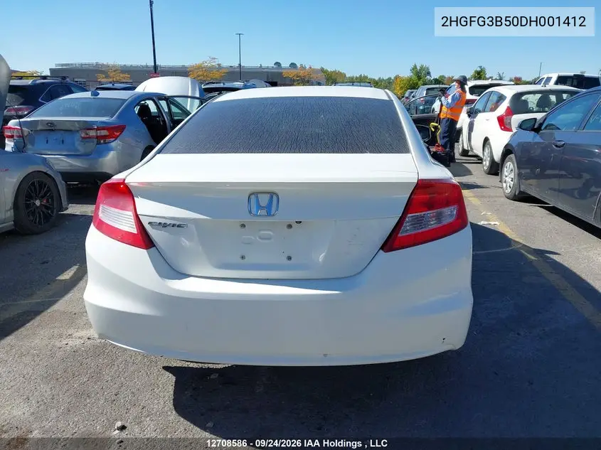 2013 HONDA CIVIC VIN 2HGFG3B50DH001412 — фото 16