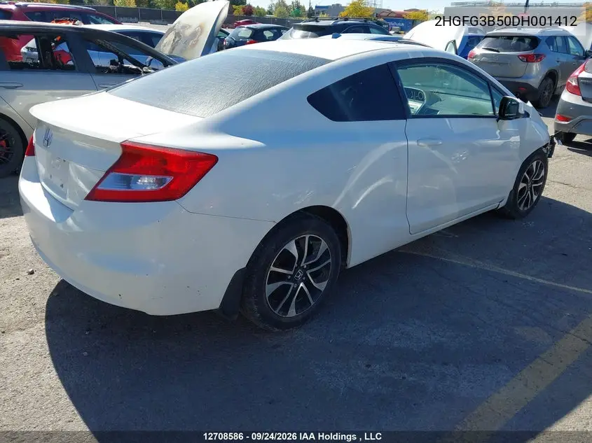 2013 HONDA CIVIC VIN 2HGFG3B50DH001412 — фото 4