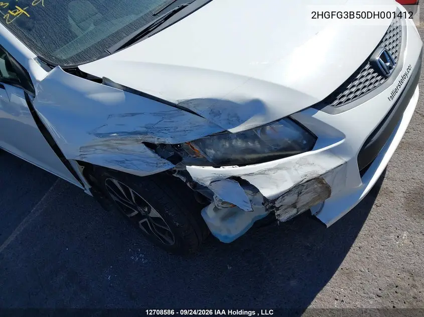 2013 HONDA CIVIC VIN 2HGFG3B50DH001412 — фото 6