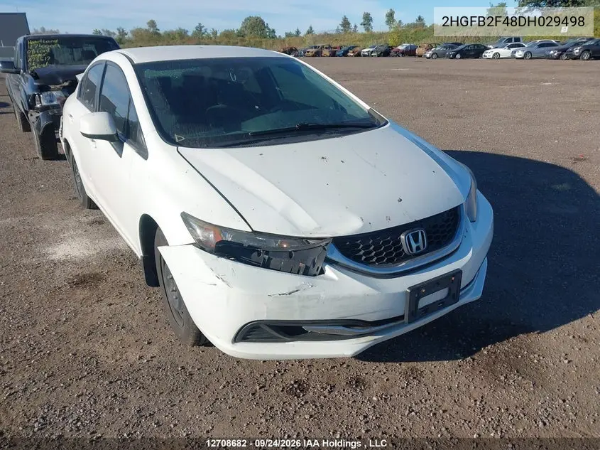 HONDA CIVIC 2013, VIN 2HGFB2F48DH029498