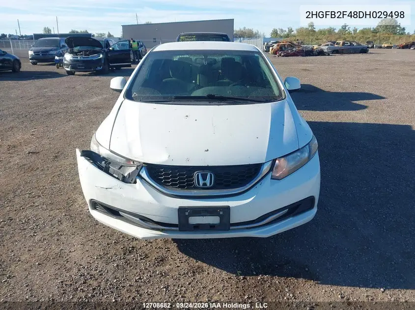 2013 HONDA CIVIC VIN 2HGFB2F48DH029498 — фото 12