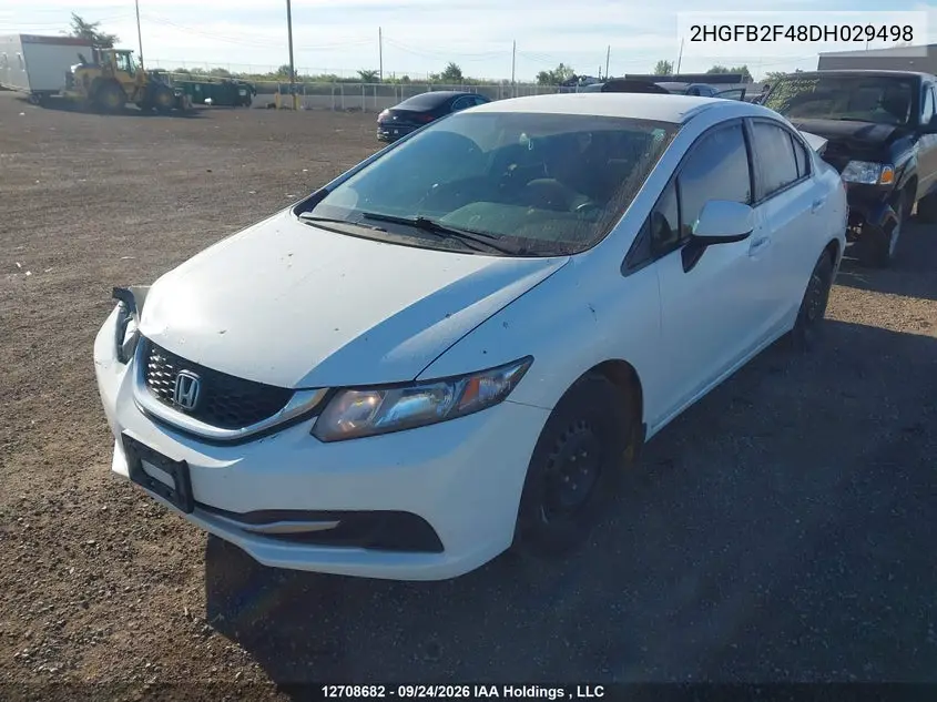 2013 HONDA CIVIC VIN 2HGFB2F48DH029498 — фото 2