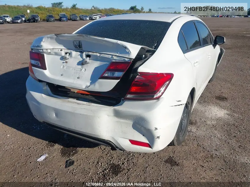 2013 HONDA CIVIC VIN 2HGFB2F48DH029498 — фото 4
