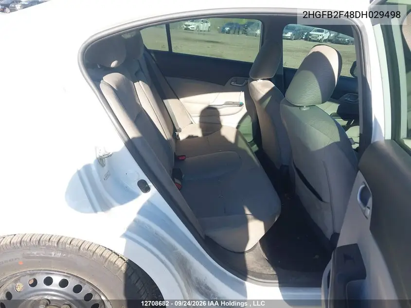 2013 HONDA CIVIC VIN 2HGFB2F48DH029498 — фото 8