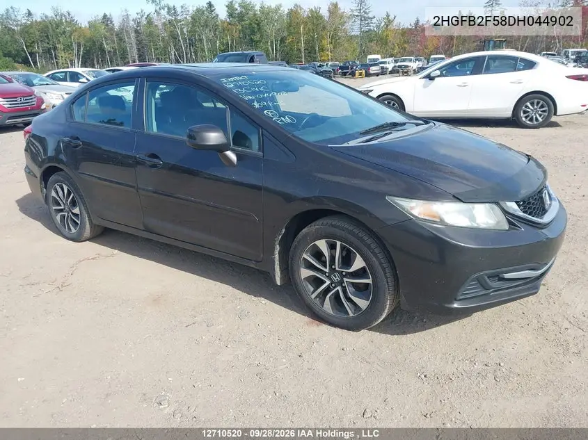 HONDA CIVIC 2013, VIN 2HGFB2F58DH044902