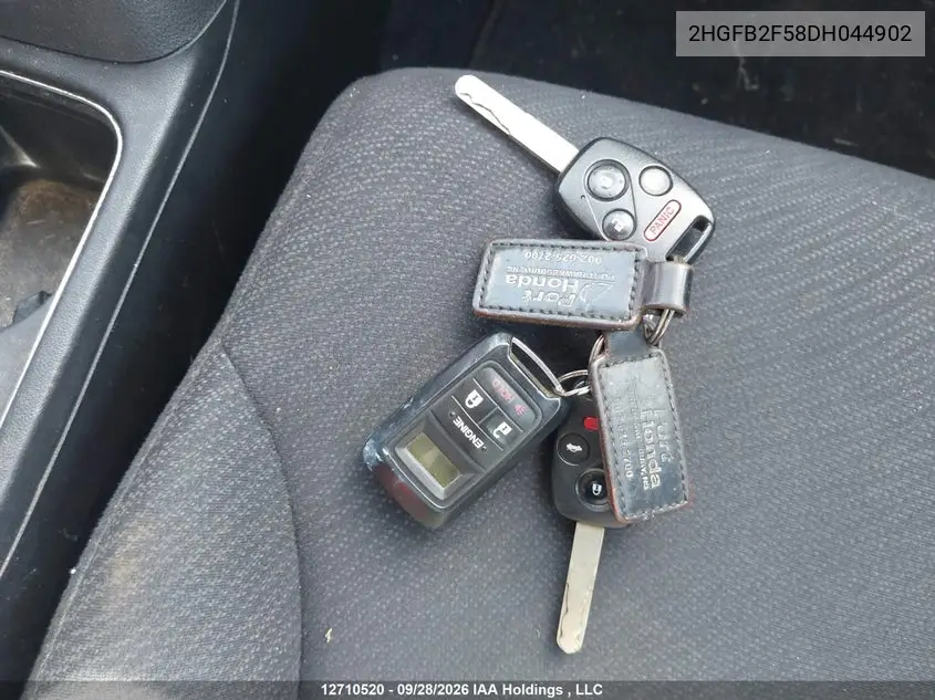 2013 HONDA CIVIC VIN 2HGFB2F58DH044902 — фото 11