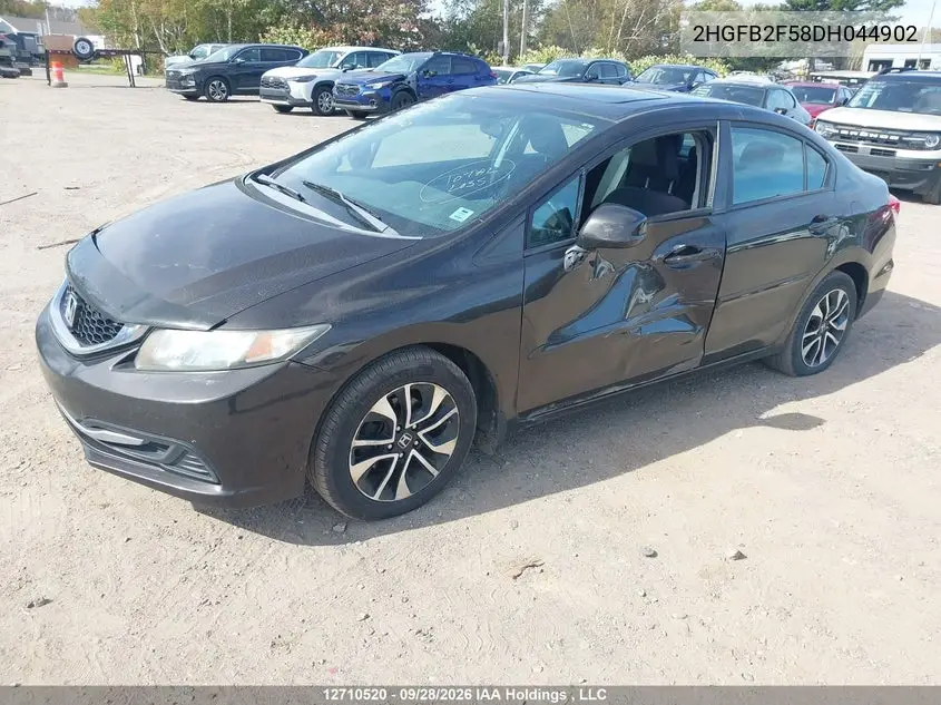 2013 HONDA CIVIC VIN 2HGFB2F58DH044902 — фото 2