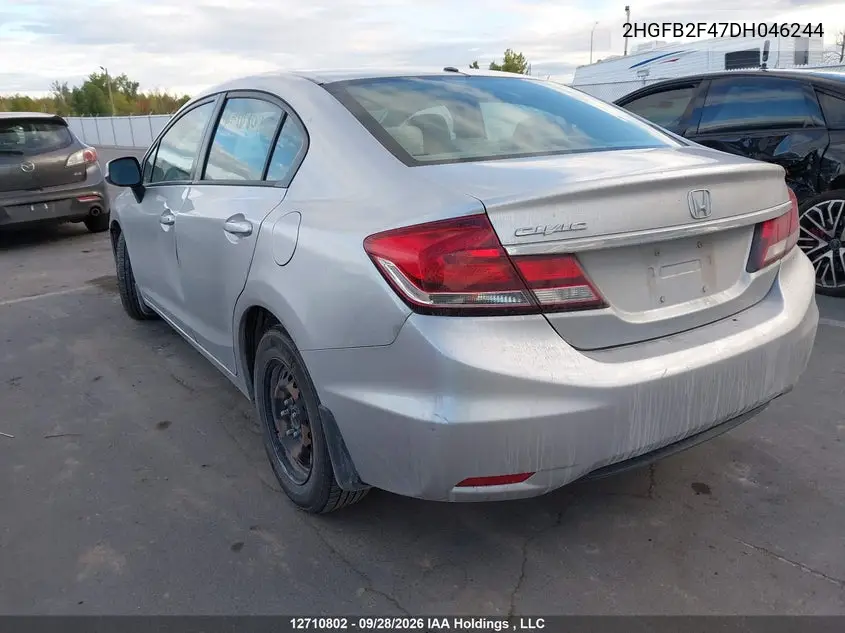 2013 HONDA CIVIC VIN 2HGFB2F47DH046244 — фото 3