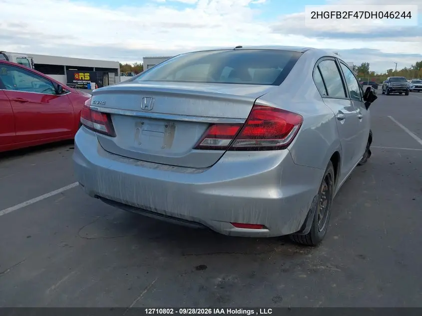 2013 HONDA CIVIC VIN 2HGFB2F47DH046244 — фото 4