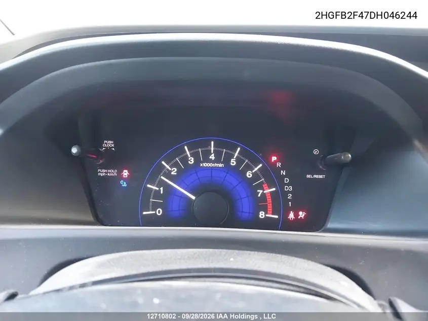2013 HONDA CIVIC VIN 2HGFB2F47DH046244 — фото 7