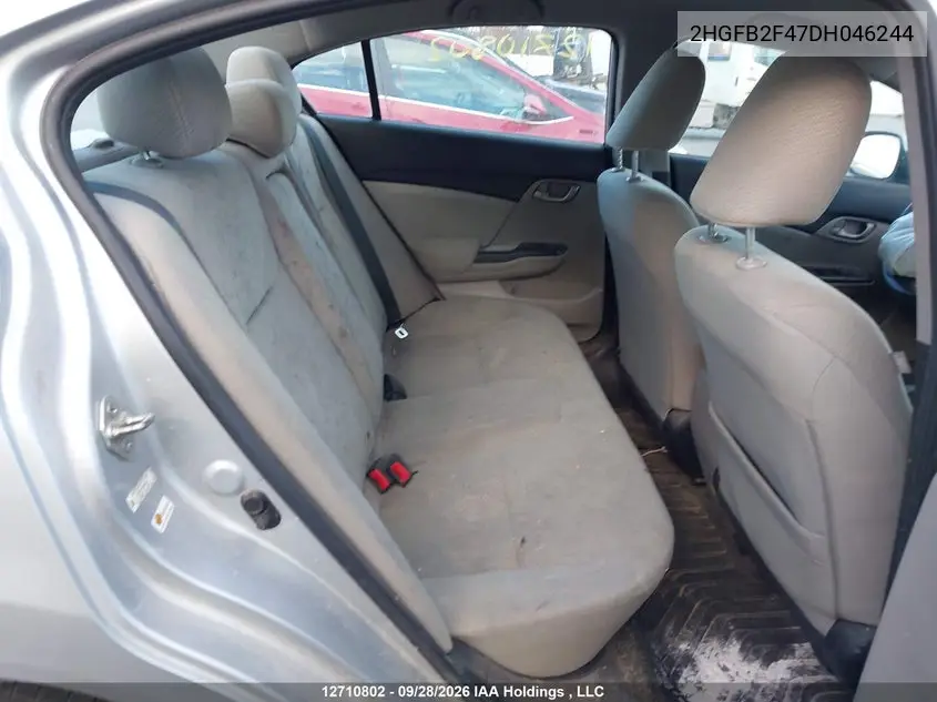 2013 HONDA CIVIC VIN 2HGFB2F47DH046244 — фото 8