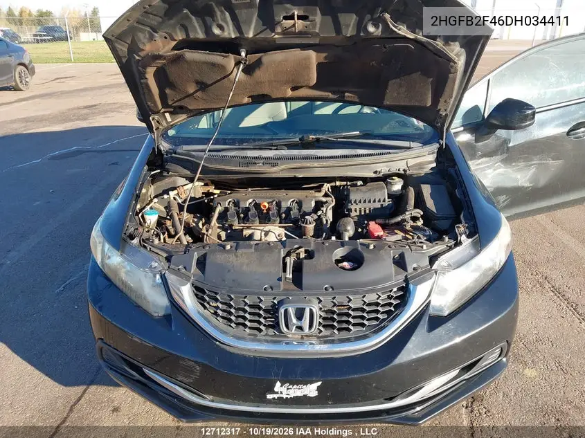 2013 HONDA CIVIC VIN 2HGFB2F46DH034411 — фото 10