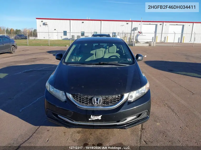 2013 HONDA CIVIC VIN 2HGFB2F46DH034411 — фото 12