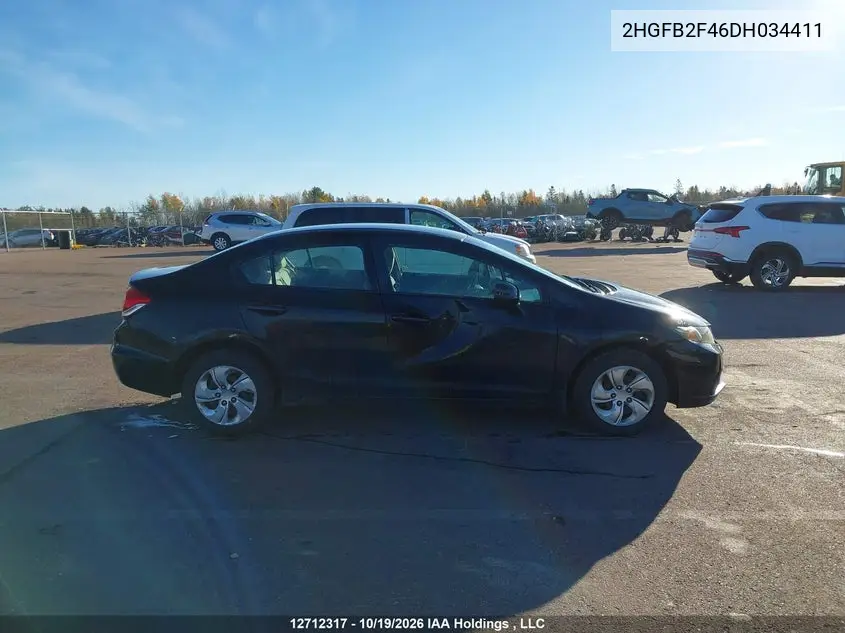 2013 HONDA CIVIC VIN 2HGFB2F46DH034411 — фото 13