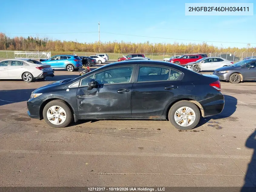 2013 HONDA CIVIC VIN 2HGFB2F46DH034411 — фото 14