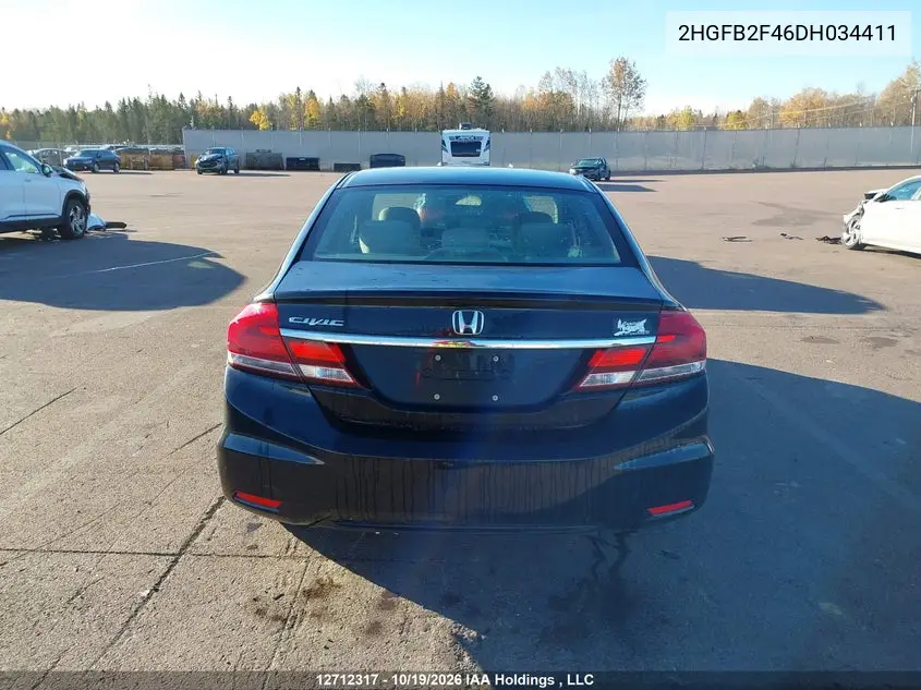 2013 HONDA CIVIC VIN 2HGFB2F46DH034411 — фото 16
