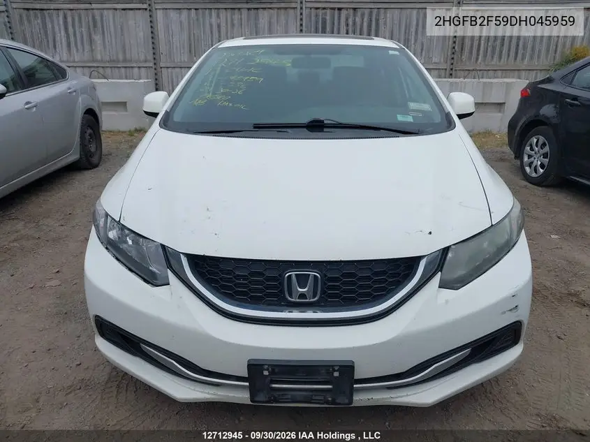 2013 HONDA CIVIC VIN 2HGFB2F59DH045959 — фото 12