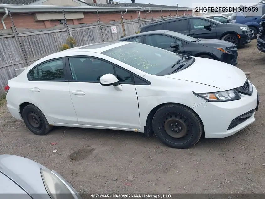 2013 HONDA CIVIC VIN 2HGFB2F59DH045959 — фото 13