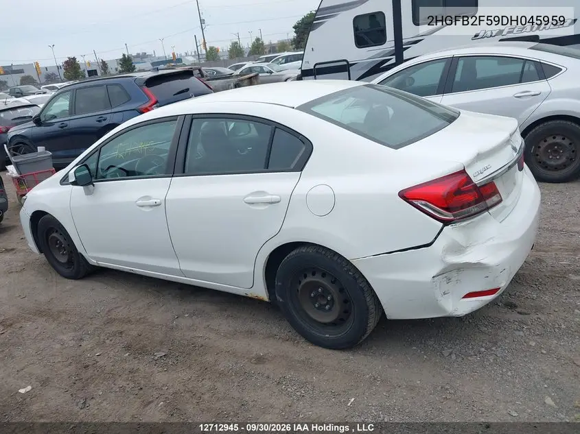 2013 HONDA CIVIC VIN 2HGFB2F59DH045959 — фото 14