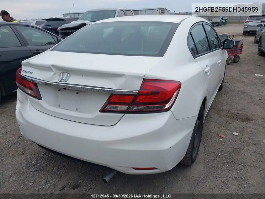 2013 HONDA CIVIC VIN 2HGFB2F59DH045959 — фото 4