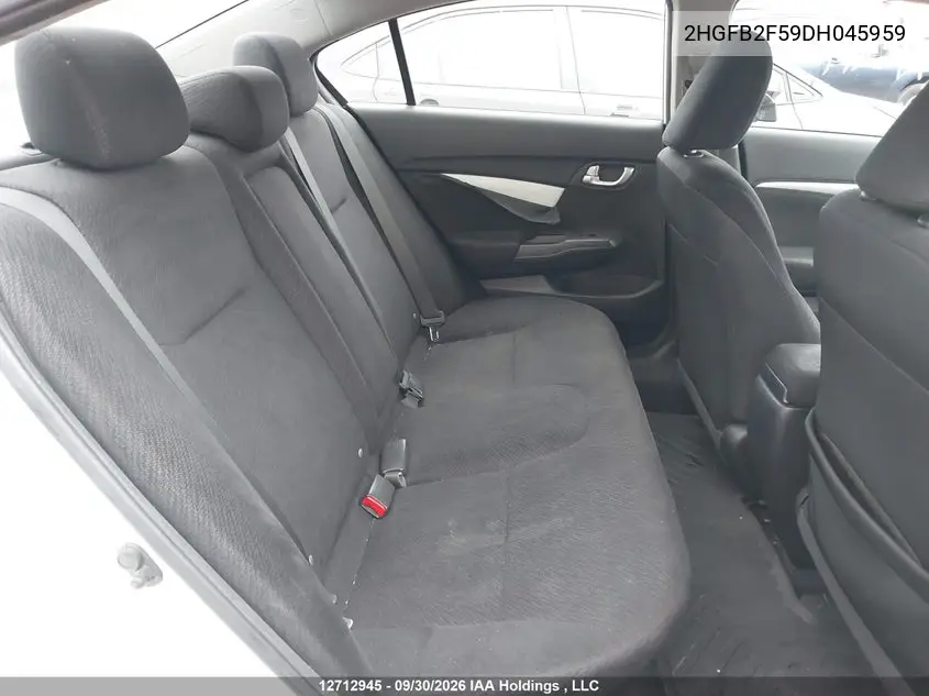2013 HONDA CIVIC VIN 2HGFB2F59DH045959 — фото 8