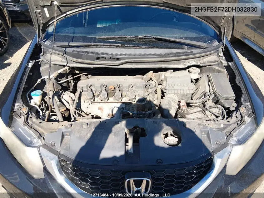 2013 HONDA CIVIC VIN 2HGFB2F72DH032830 — фото 10