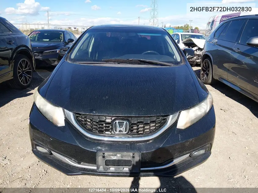 2013 HONDA CIVIC VIN 2HGFB2F72DH032830 — фото 12