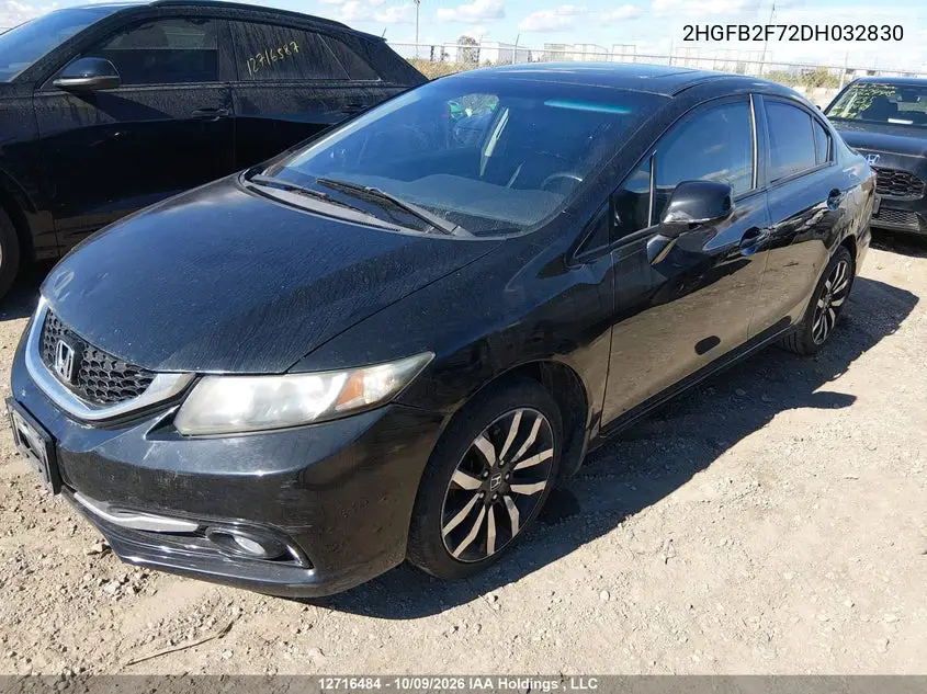 2013 HONDA CIVIC VIN 2HGFB2F72DH032830 — фото 2