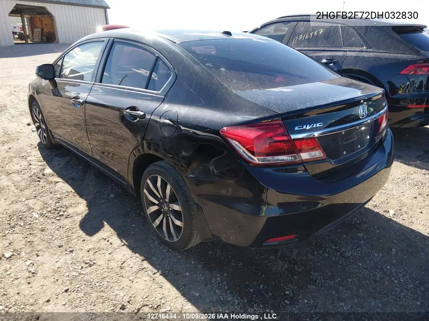 2013 HONDA CIVIC VIN 2HGFB2F72DH032830 — фото 3