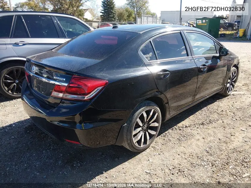 2013 HONDA CIVIC VIN 2HGFB2F72DH032830 — фото 4