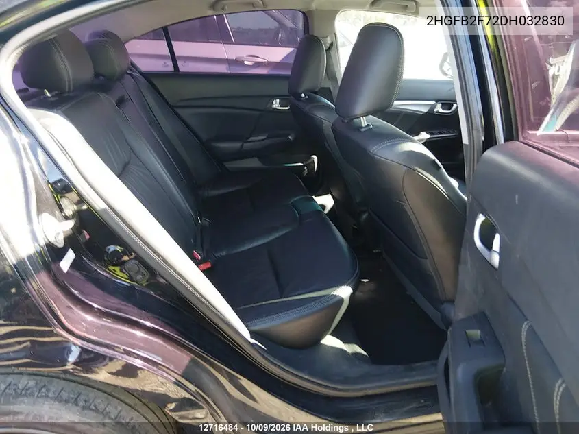 2013 HONDA CIVIC VIN 2HGFB2F72DH032830 — фото 8