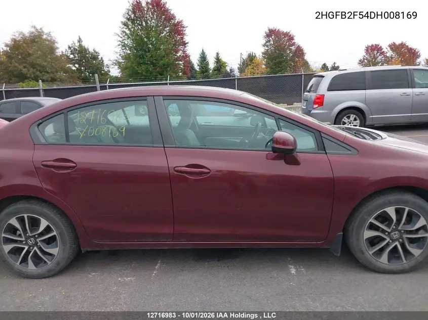 2013 HONDA CIVIC VIN 2HGFB2F54DH008169 — фото 13