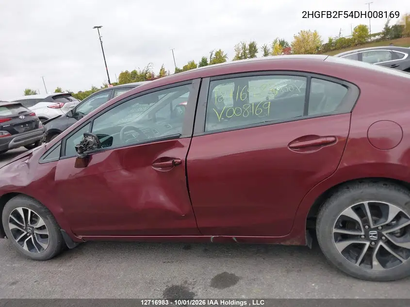 2013 HONDA CIVIC VIN 2HGFB2F54DH008169 — фото 14