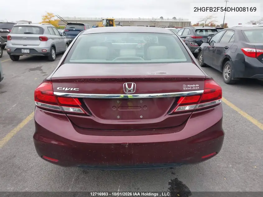 2013 HONDA CIVIC VIN 2HGFB2F54DH008169 — фото 16