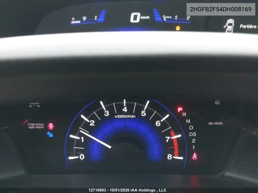 2013 HONDA CIVIC VIN 2HGFB2F54DH008169 — фото 7