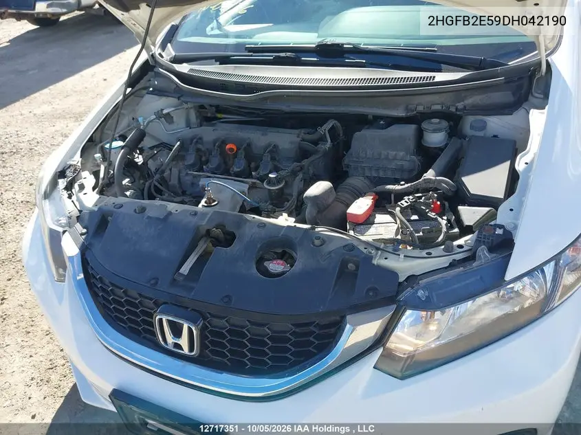 2013 HONDA CIVIC VIN 2HGFB2E59DH042190 — фото 10