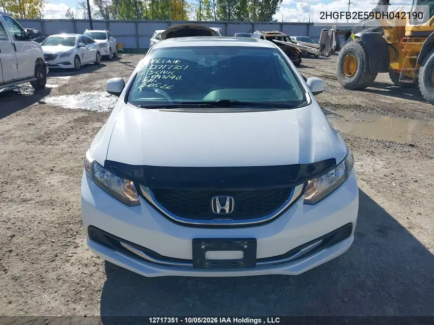 2013 HONDA CIVIC VIN 2HGFB2E59DH042190 — фото 12