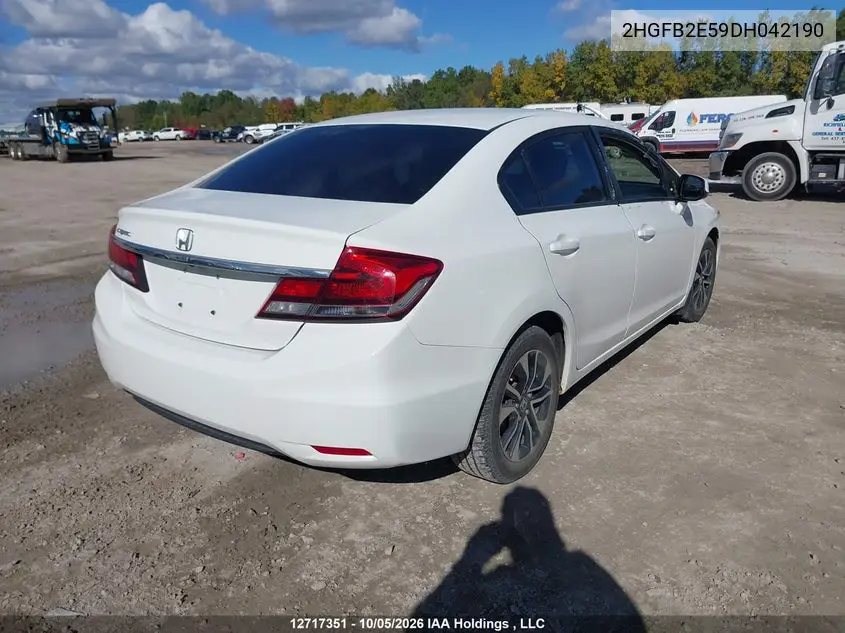 2013 HONDA CIVIC VIN 2HGFB2E59DH042190 — фото 4