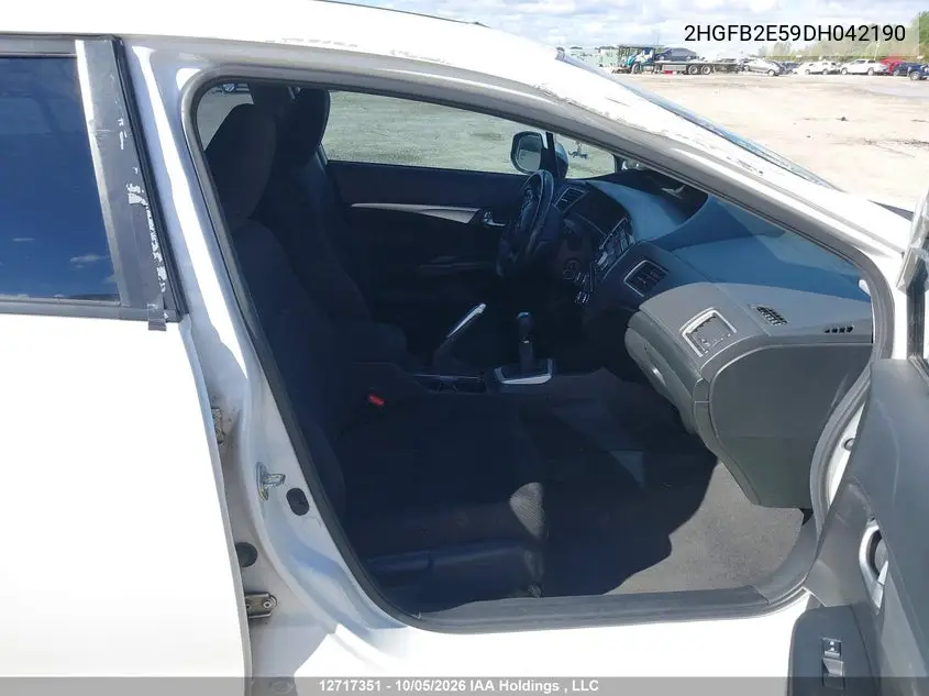 2013 HONDA CIVIC VIN 2HGFB2E59DH042190 — фото 5