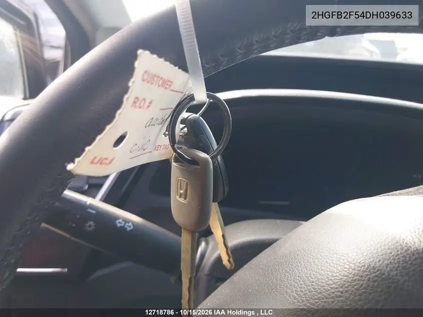 2013 HONDA CIVIC VIN 2HGFB2F54DH039633 — фото 11