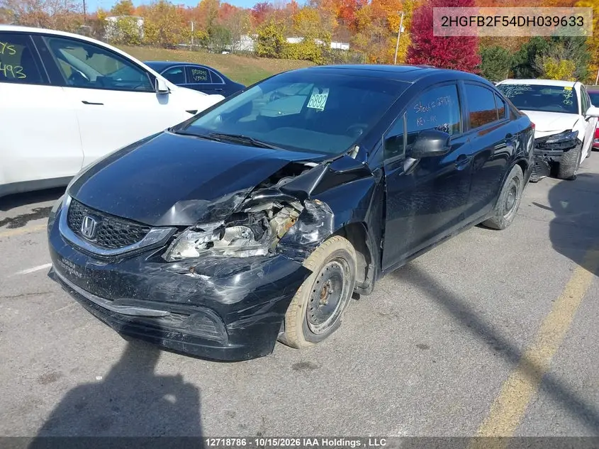 2013 HONDA CIVIC VIN 2HGFB2F54DH039633 — фото 3