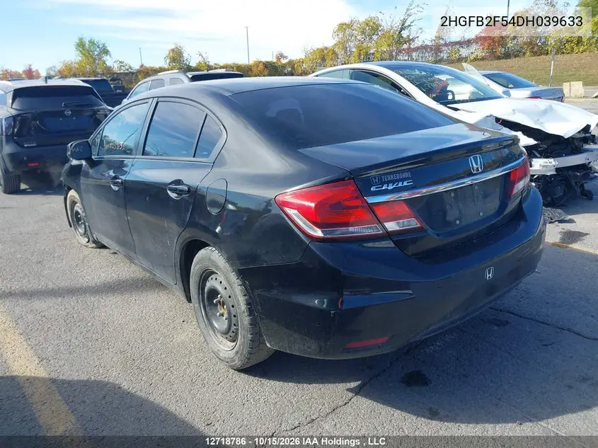 2013 HONDA CIVIC VIN 2HGFB2F54DH039633 — фото 4