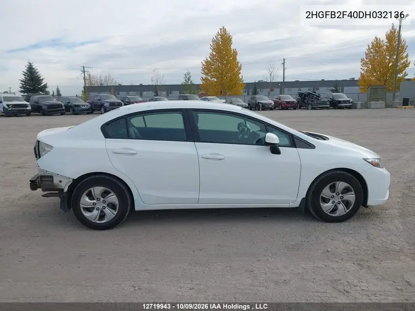 2013 HONDA CIVIC VIN 2HGFB2F40DH032136 — фото 14