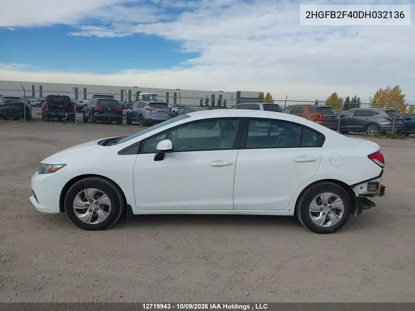 2013 HONDA CIVIC VIN 2HGFB2F40DH032136 — фото 15