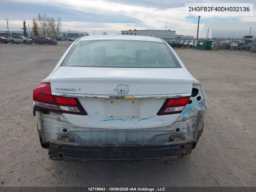 2013 HONDA CIVIC VIN 2HGFB2F40DH032136 — фото 17