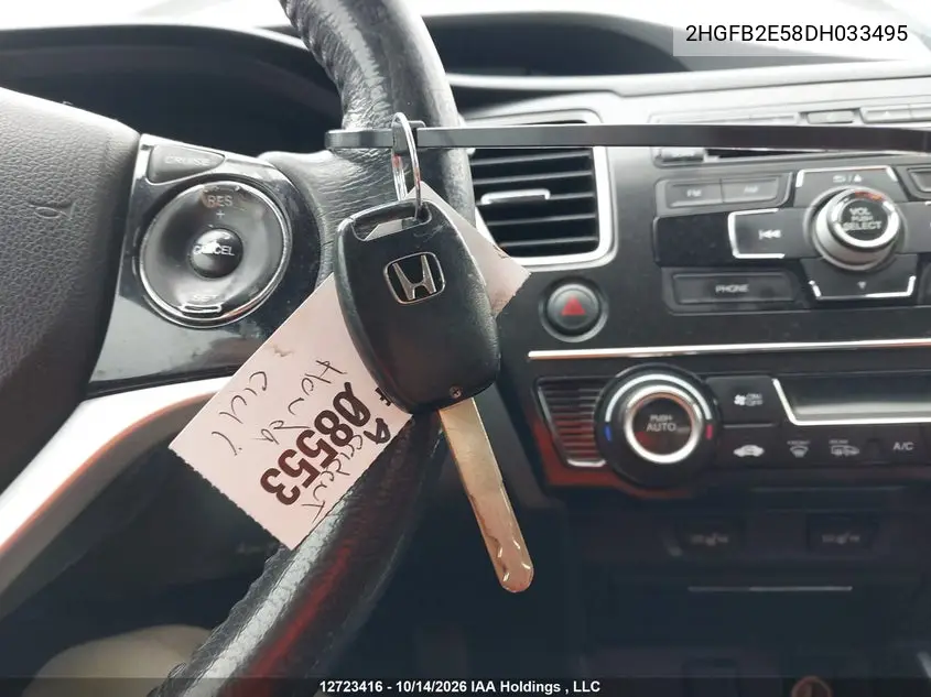 2013 HONDA CIVIC VIN 2HGFB2E58DH033495 — фото 11