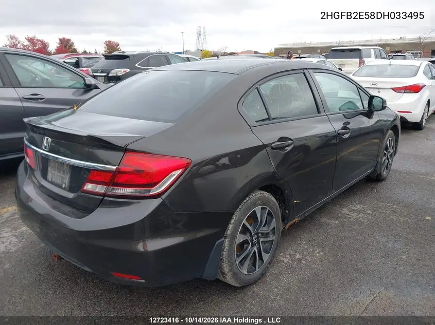 2013 HONDA CIVIC VIN 2HGFB2E58DH033495 — фото 4